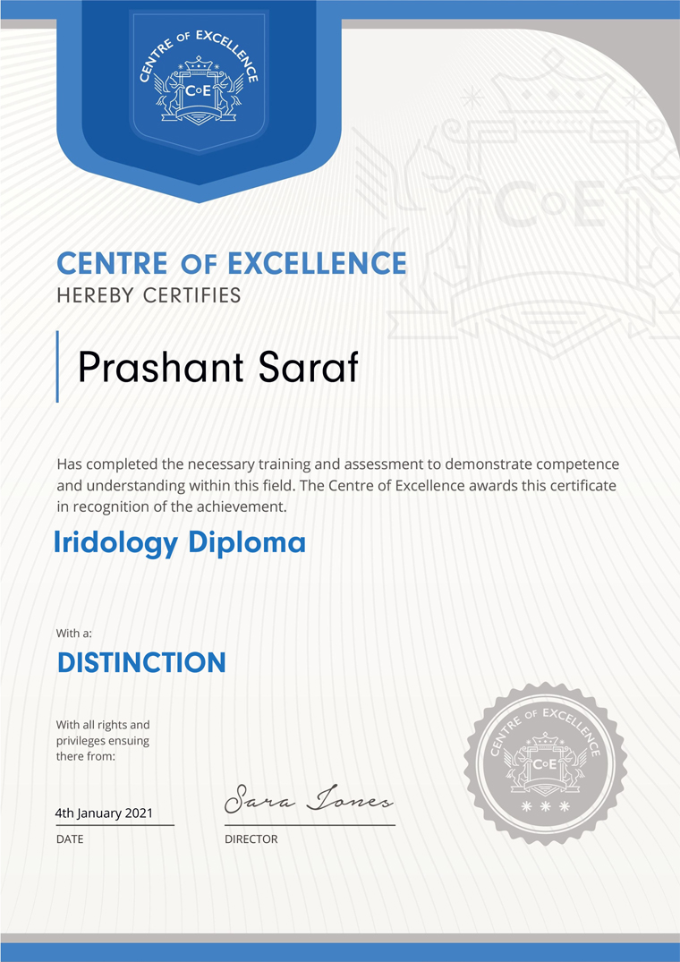 Iridology Diploma Prashant Saraf